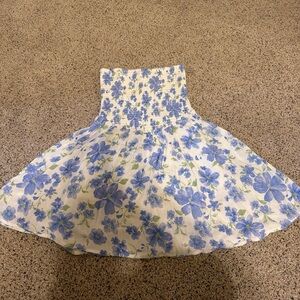 Aeropostale Blue and White Smocked Dress
